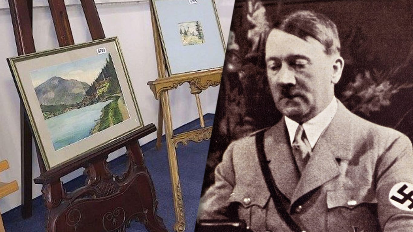 Drei Aquarelle: Die angeblichen Hitler-Bilder stehen unter Fälschungsverdacht.