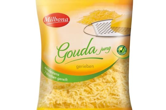 Lidl ruft das Produkt "Milbona Gouda jung gerieben, mindestens 7 Wochen gereift, 250g" zurück.