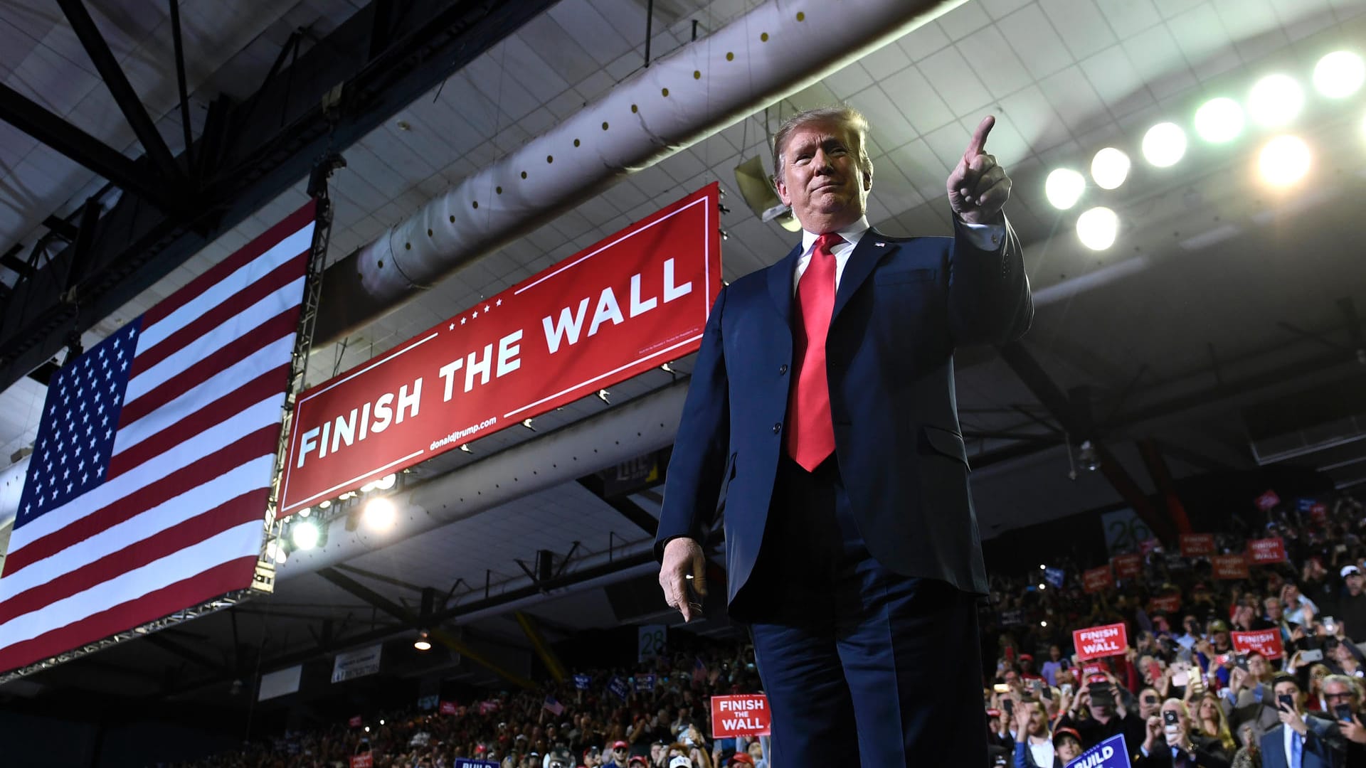 Donald Trump auf einer Kundgebung in El Paso.