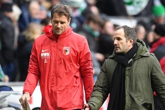 FCA-Co-Trainer Jens Lehmann (l) und Chef-Coach Manuel Baum.