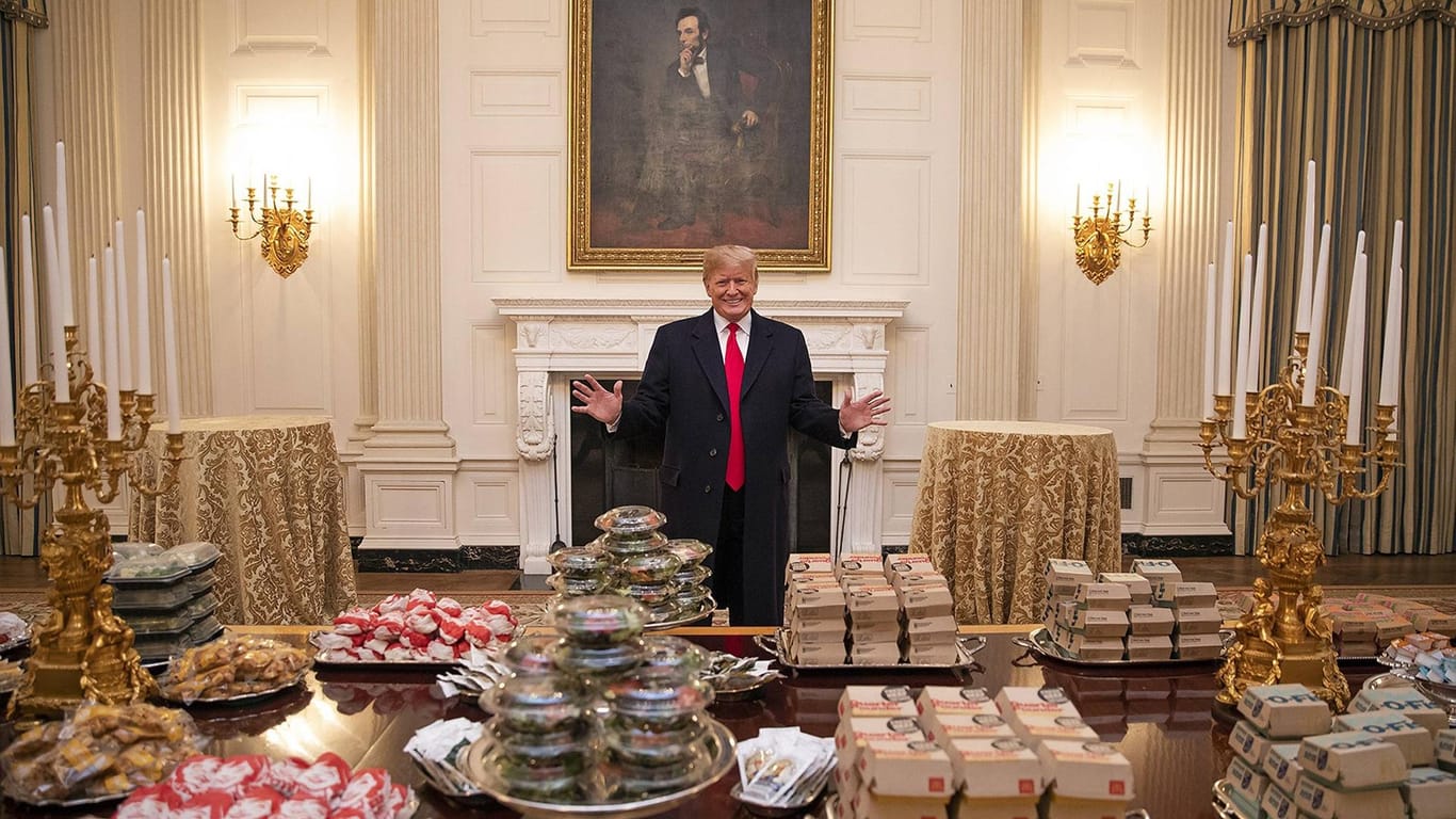 Donald Trump richtet Fastfood im Weißen Haus an: Der US-Präsident liebt Fastfood und Softdrinks.