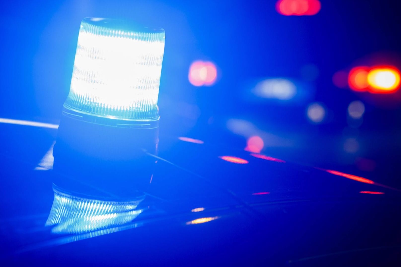 Blaulicht eines Polizeiwagens: In Berlin brannten in der Nacht zwei Autos. (Symbolbild)