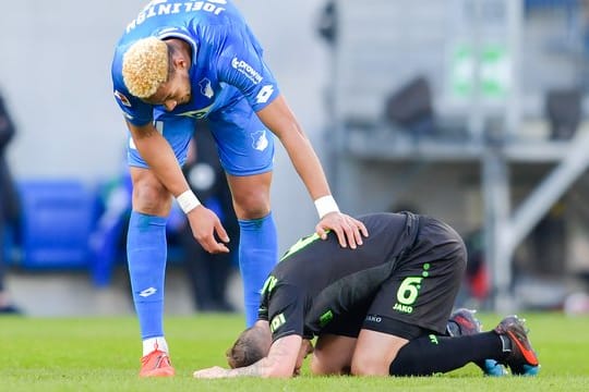 Am Boden: Hoffenheims Joelinton Cassio Apolinario de Lira (l) kümmert sich um 96-Profi Marvin Bakalorz.