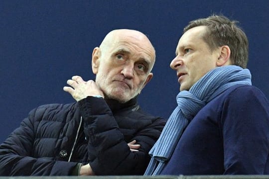96-Boss Martin Kind (l) und Manager Horst Heldt.
