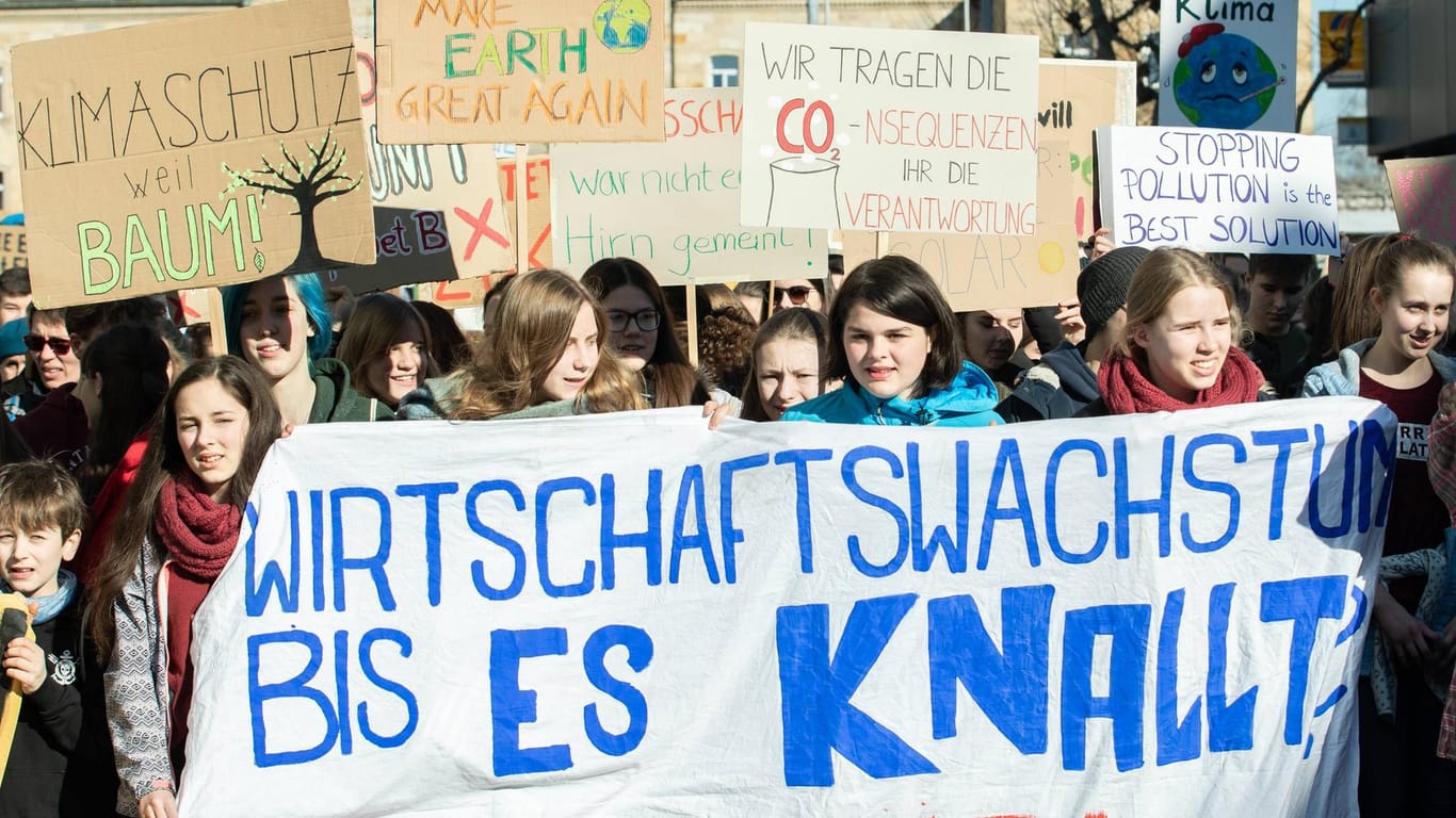 Schülerprotest für Umweltschutz in Bamberg.
