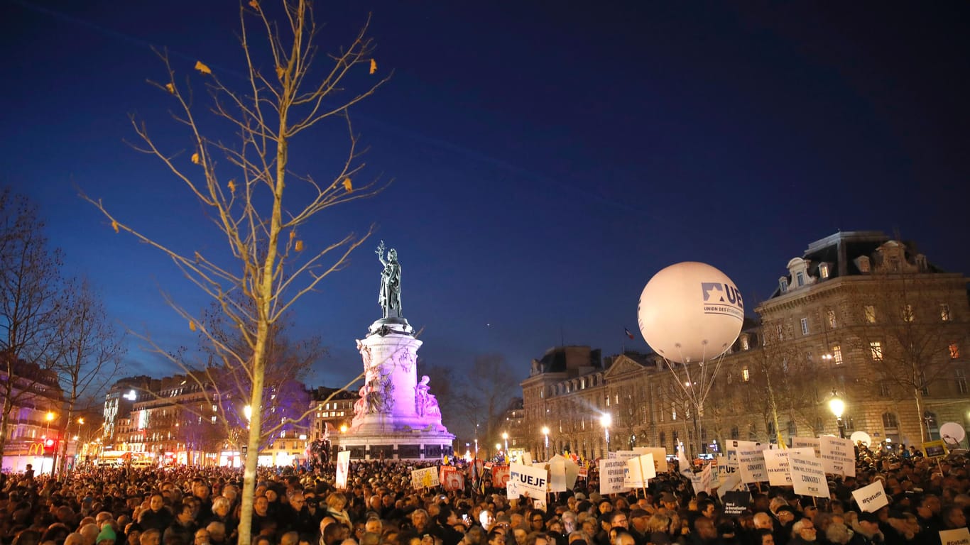 Demonstration gegen Antisemitismus in Paris.