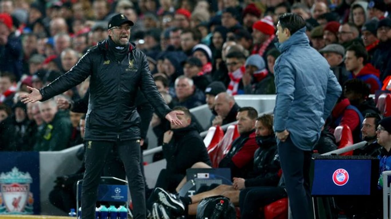 Emotional: Liverpool-Coach Jürgen Klopp (l) und Bayern-Trainer Niko Kovac.