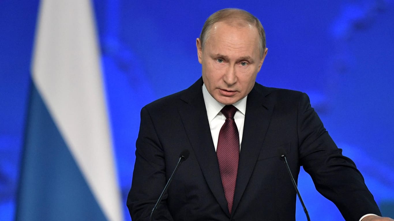 "Russland ist gerüstet": Wladimir Putin bei seiner 15. Rede an die Nation in Moskau.