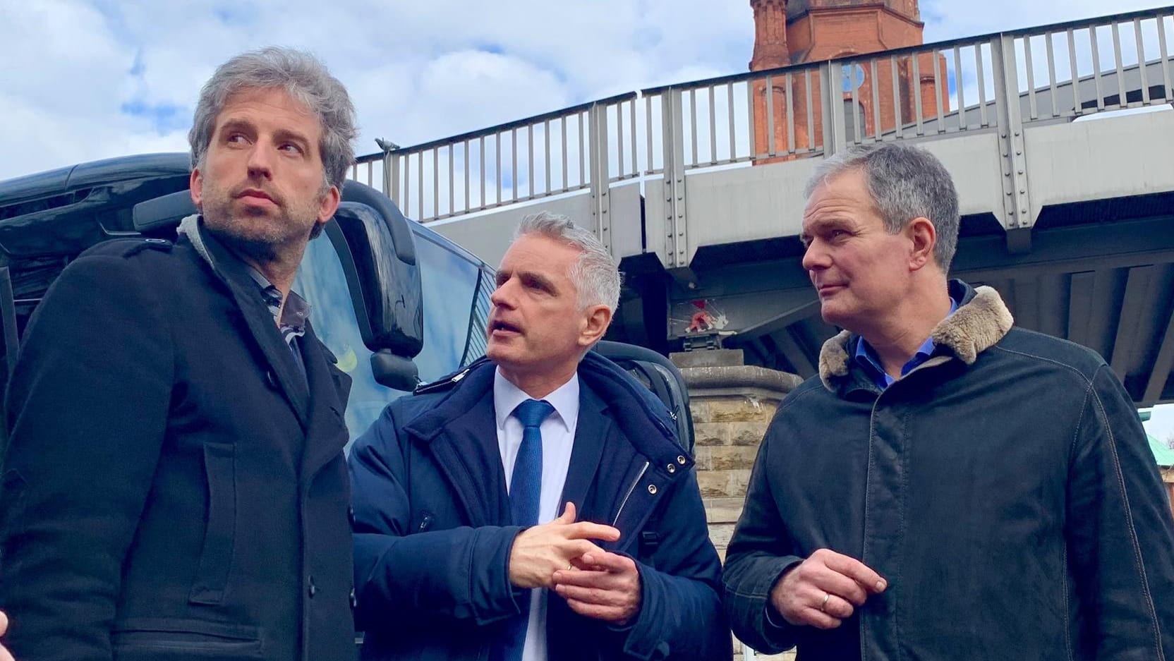 Boris Palmer in Berlin: Ratlose Blicke in Richtung Görlitzer Park – Boris Palmer (l.), CDU-Pressesprecher Olaf Wedekind (M.) und der Berliner Oppositionsführer Burkard Dregger (r.).