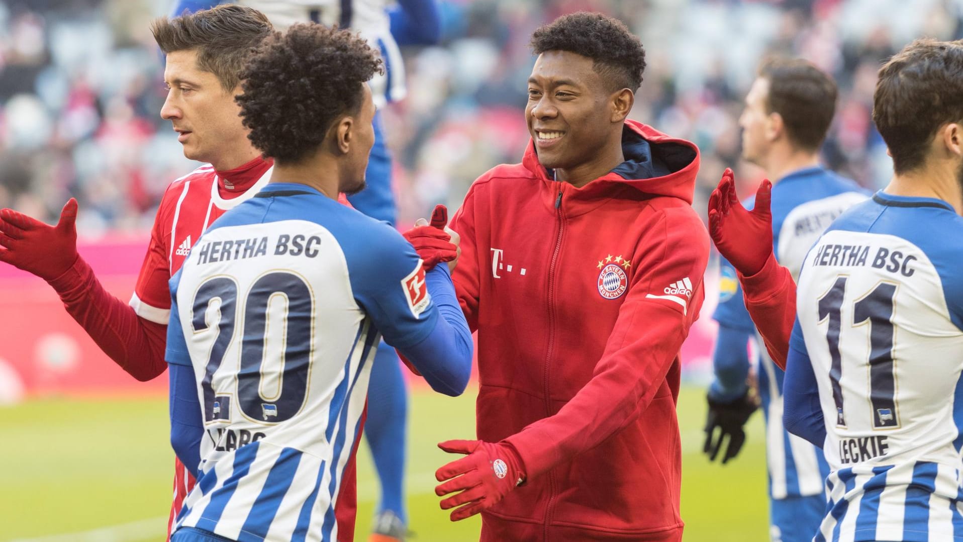 Gute Freunde: Valentino Lazaro (vorne, Nummer 20) und David Alaba.