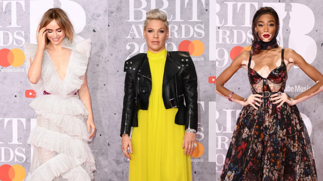 Suki Waterhouse, Pink und Winnie Harlow: Sie alle flanierten bei den Brit Awards über den roten Teppich.