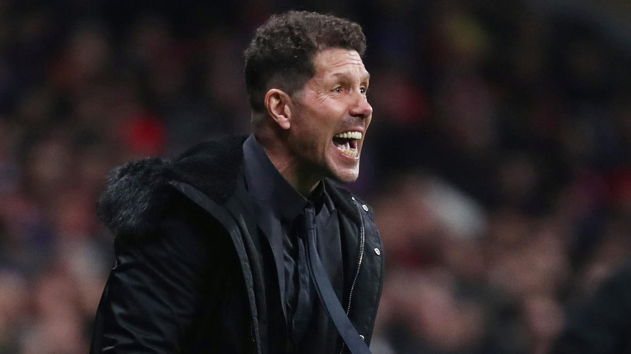 Wie immer Feuer und Flamme am Spielfeldrand: Atletico-Coach Diego Simeone.