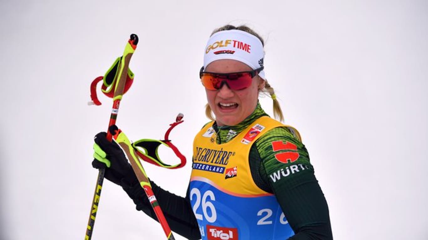 Langläuferin Victoria Carl bei der nordischen Ski-WM in Seefeld.