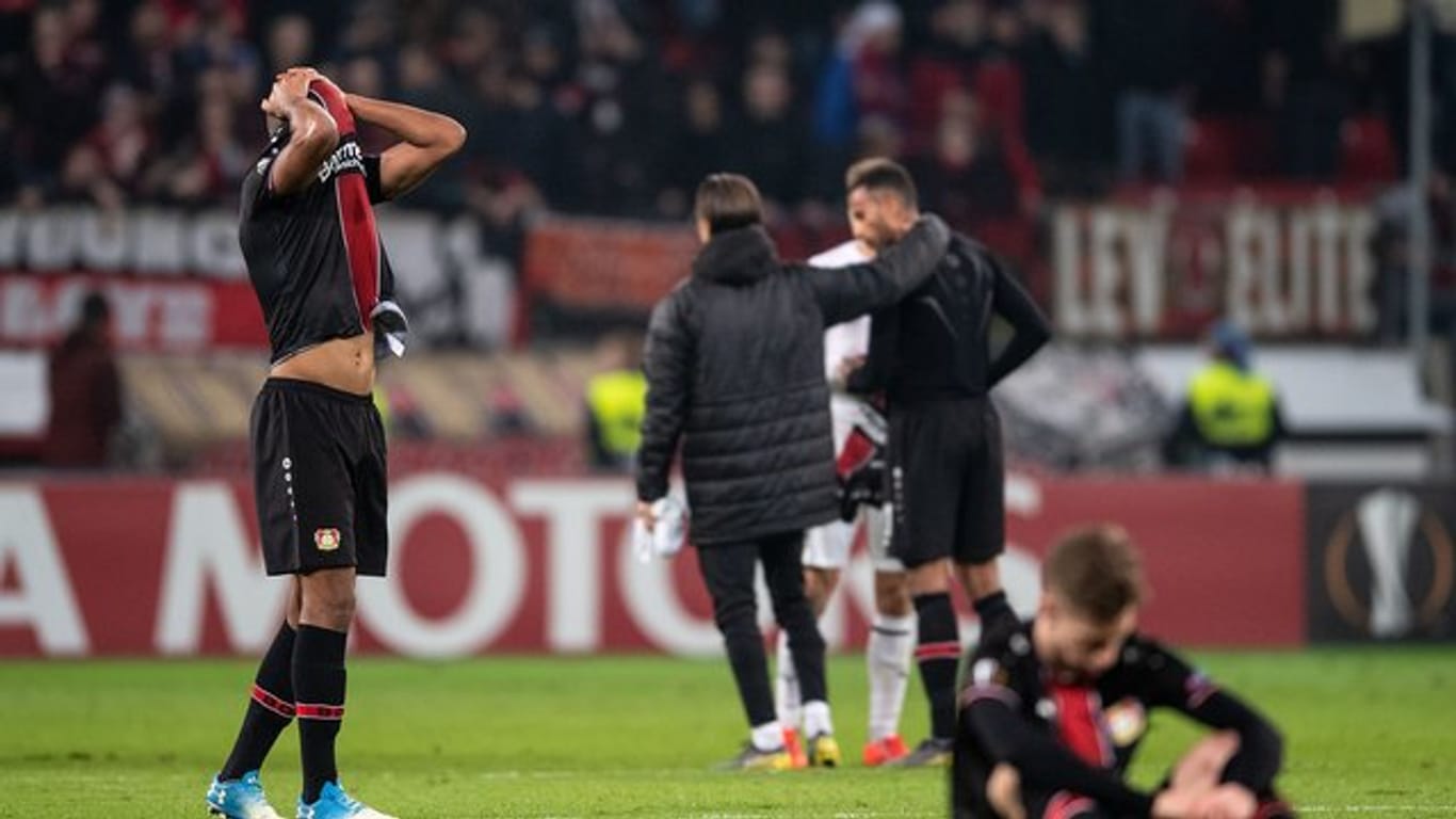 Die Spieler von Bayer Leverkusen hadern mit dem Aus in der Zwischenrunde der Europa League nach dem 1:1 gegen FK Krasnodar.