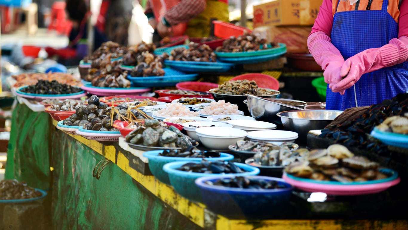 Meeresfrüchte: Der Jagalchi Market in Busan gilt als zweitgrößter Fischmarkt Asiens.