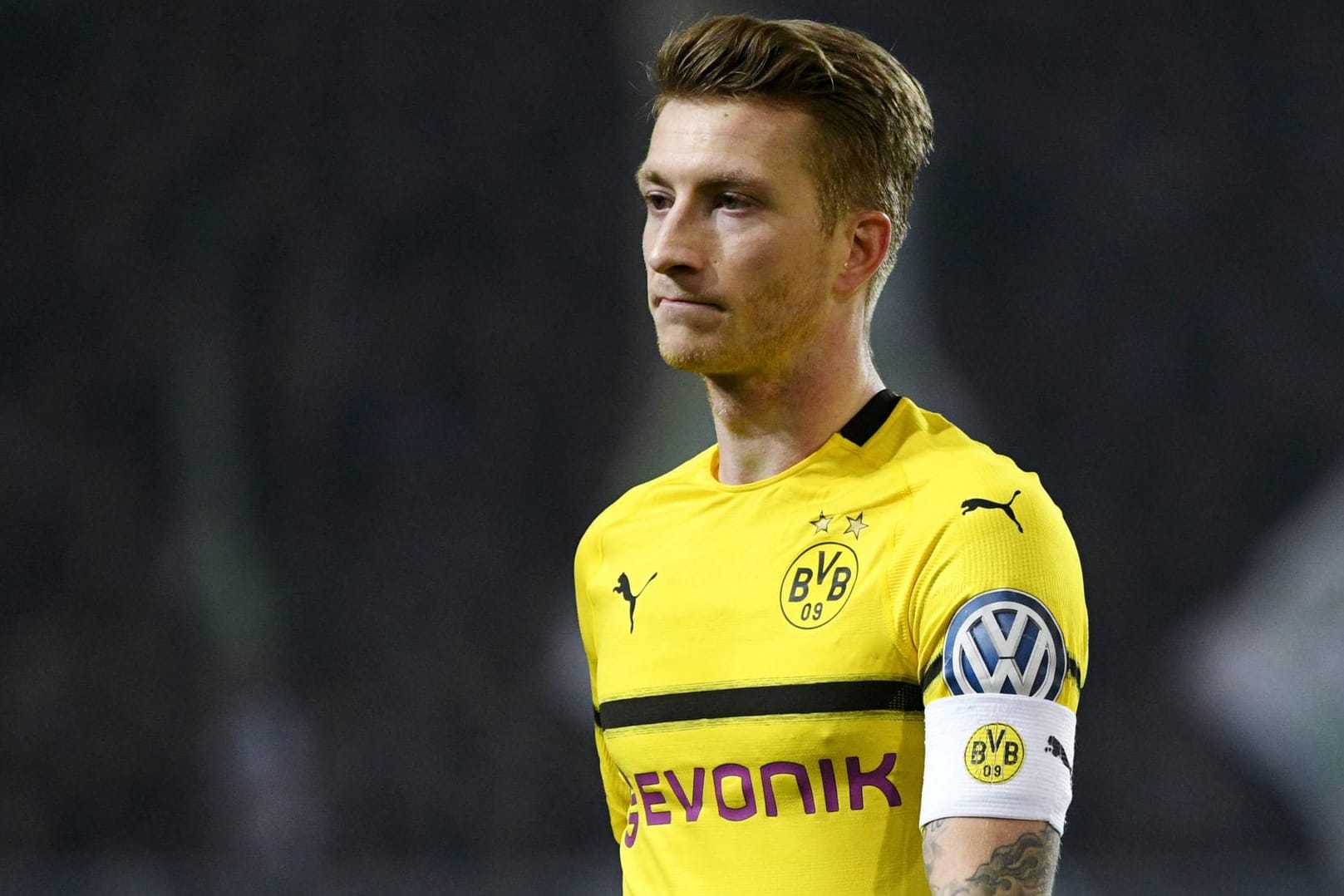 Enttäuscht: Marco Reus im DFB-Pokalspiel gegen Werder Bremen am 5. Februar – sein bisher letzter Einsatz.