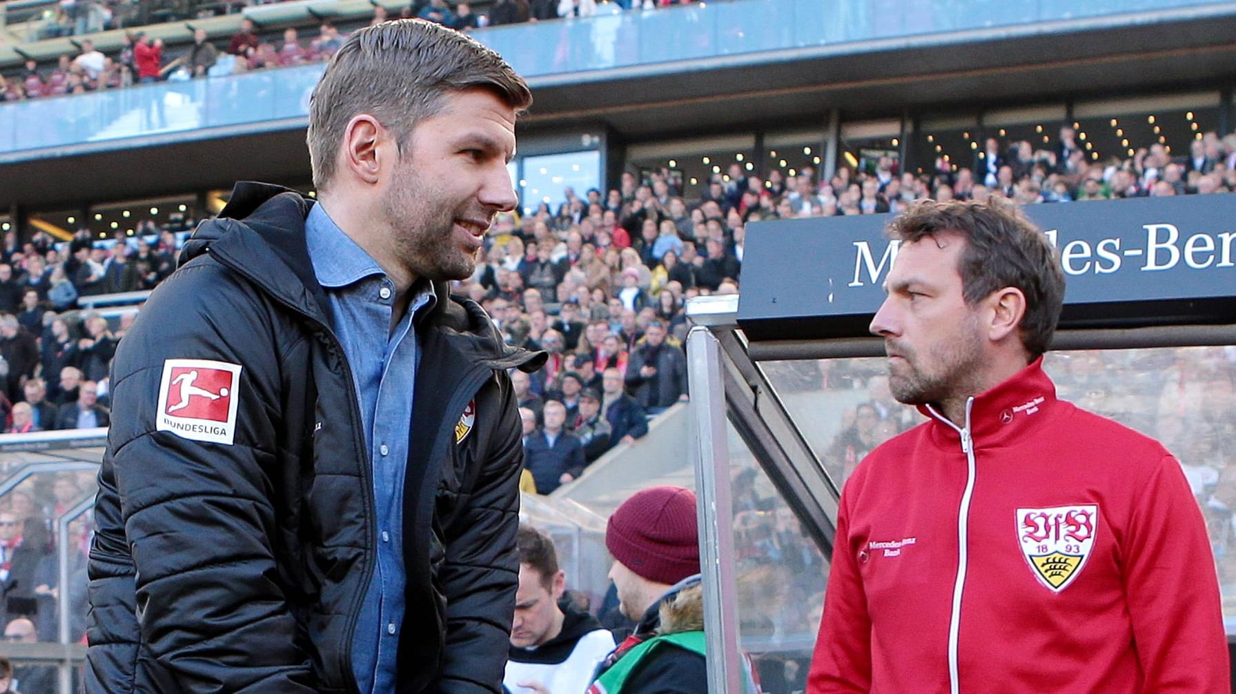 Garantie – vorerst: VfB-Sportvorstand Hitzlsperger (li.) und Trainer Weinzierl. Garantie – vorerst: VfB-Sportvorstand Hitzlsperger (li.) und Trainer Weinzierl.