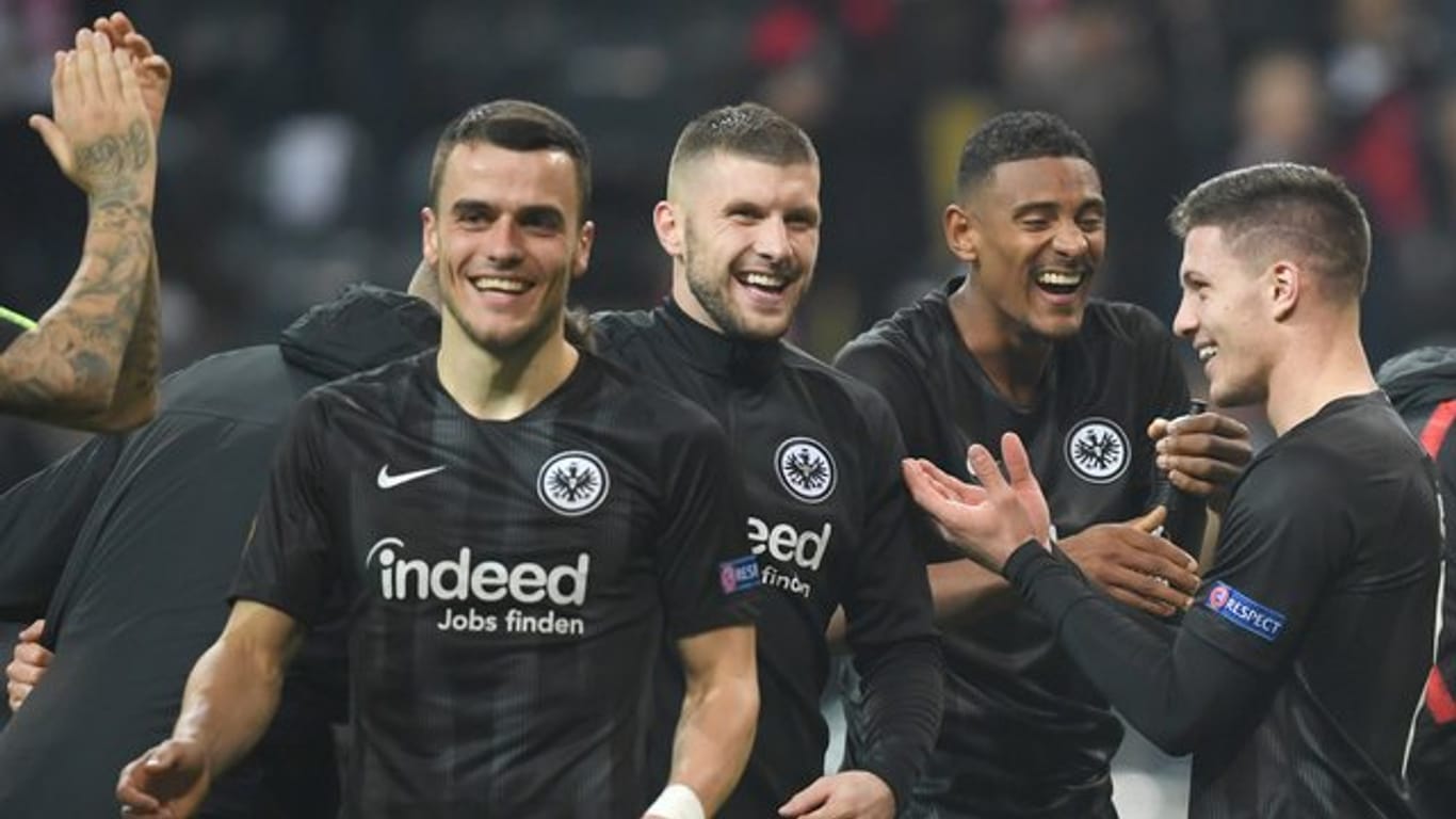 Eintracht Frankfurts Torgaranten: Filip Kostic (l-r), Ante Rebic, Sebastien Haller und Luka Jovic.
