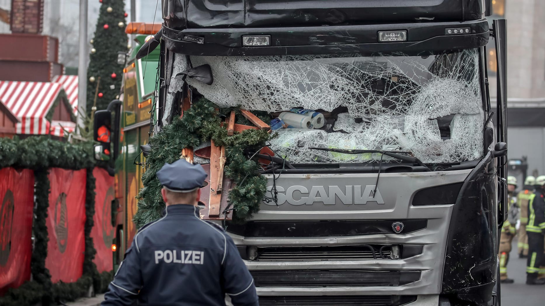 Der Lkw, mit dem Anis Amri den Anschlag auf dem Breitscheidplatz beging: Bilal B. A. soll Amri bei dem Terrorattentat geholfen haben.