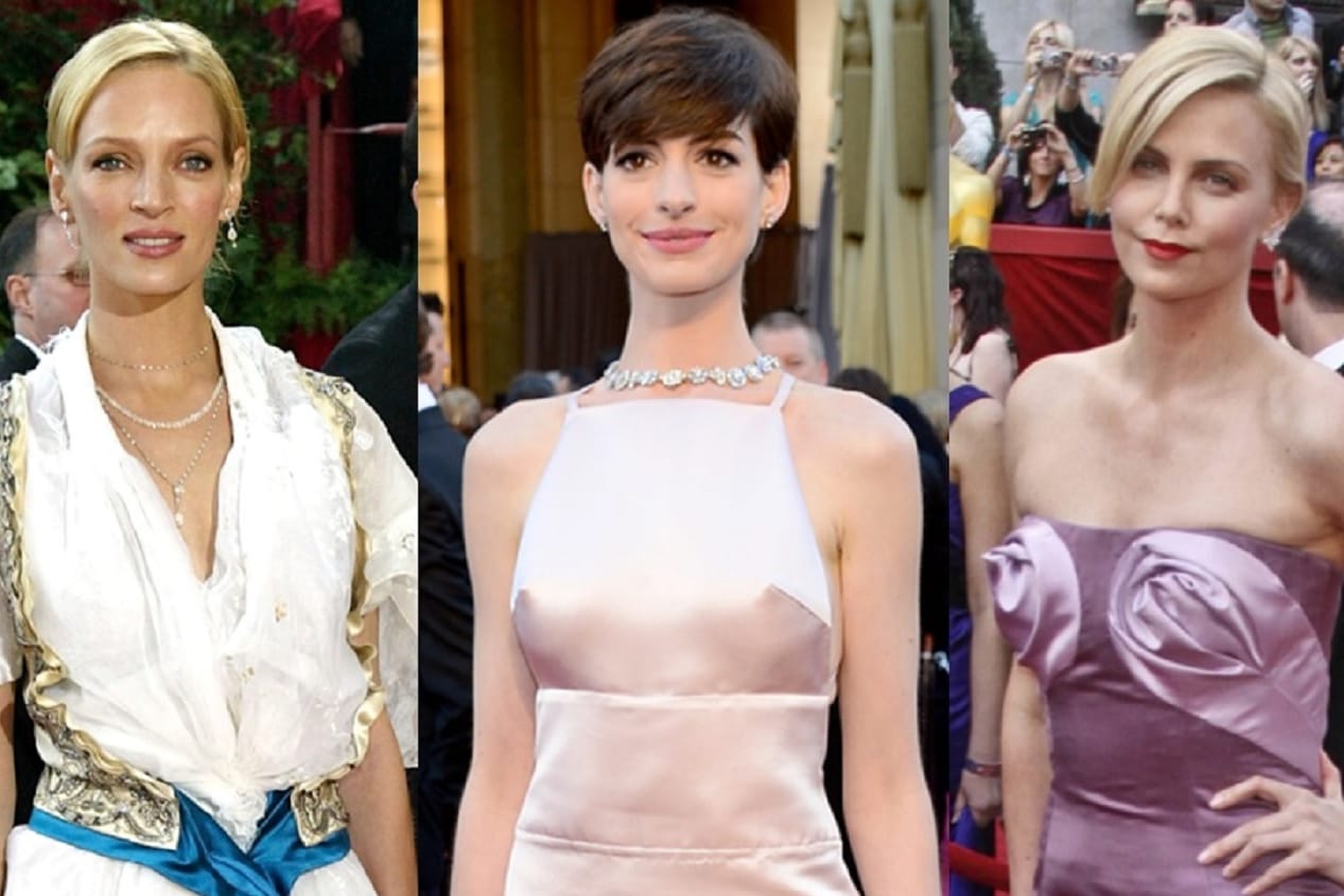 Uma Thurman, Anne Hathaway und Charlize Theron: Sie griffen bei der Kleiderwahl daneben.