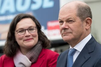 Parteichefin Andrea Nahles und der stellvertretender SPD-Bundesvorsitzende Olaf Scholz bei einer Pressekonferenz im vergangenen Herbst.
