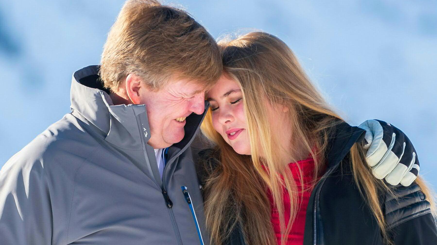 König Willem-Alexander der Niederlande und seine Tochter Amalia: Die beiden sind gerade im Skiurlaub in Lech.