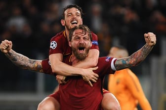 Grenzenloser Jubel bei der AS Rom im April 2018: Die Italiener holten gegen den FC Barcelona ein 1:4 aus dem Hinspiel auf.