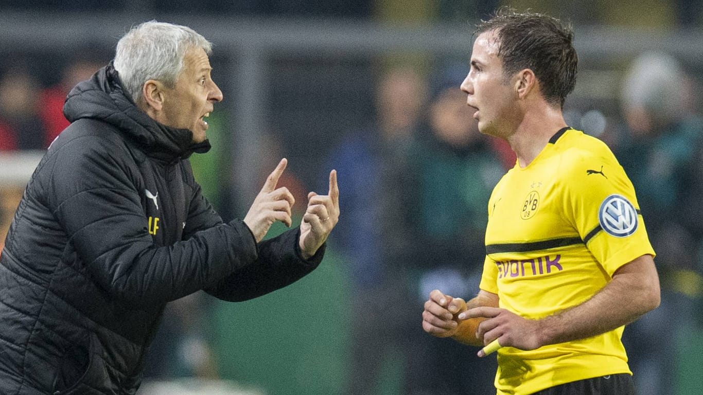 BVB-Trainer Lucien Favre (l.) und Mario Götze: Thomas Broich erklärt im Interview, warum das gut zusammenpasst.