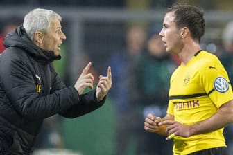BVB-Trainer Lucien Favre (l.) und Mario Götze: Thomas Broich erklärt im Interview, warum das gut zusammenpasst.