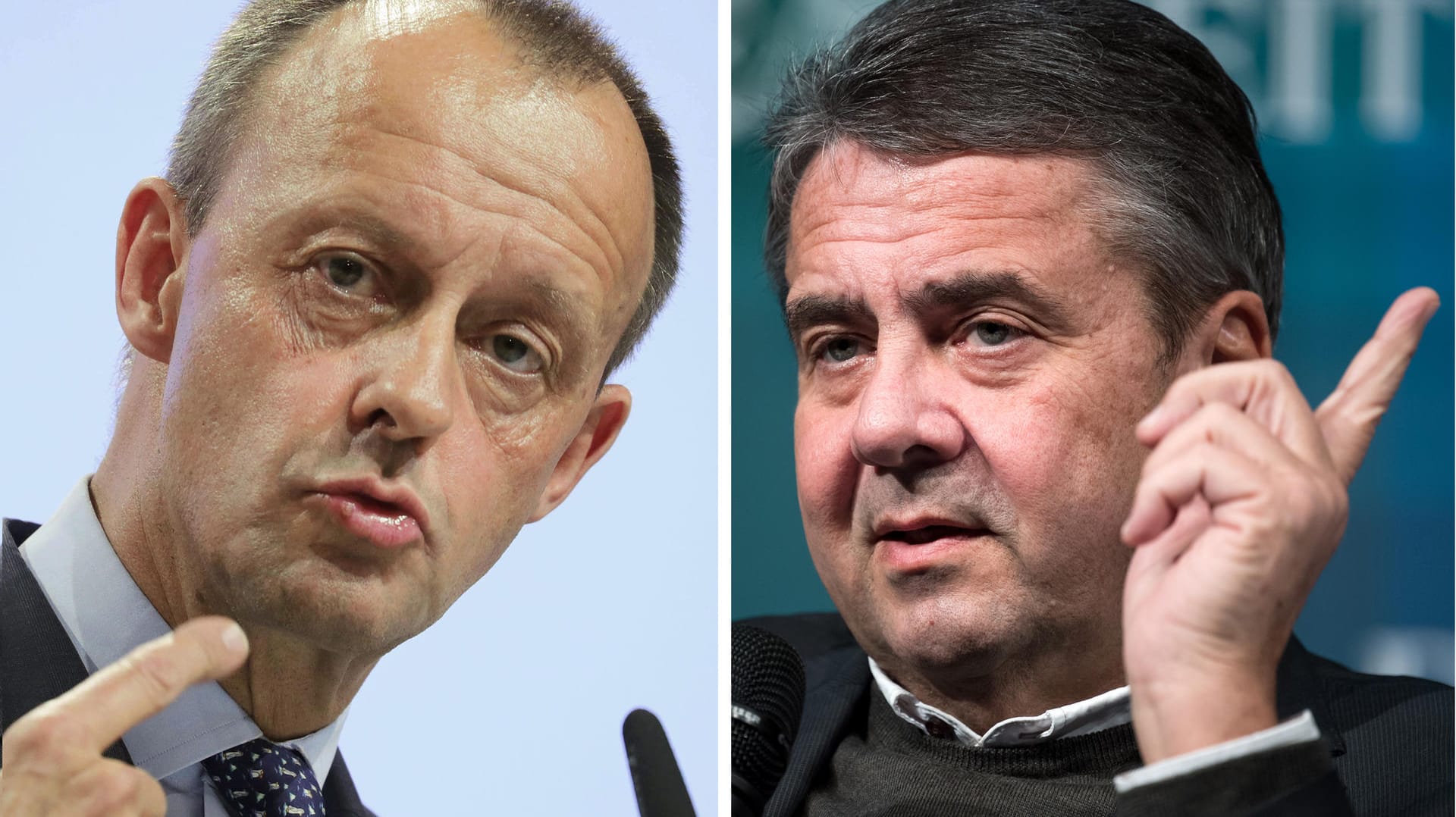 Friedrich Merz (l.) hört nach zehn Jahren als Chef der Atlantik-Brücke auf: Sein Nachfolger könnte Sigmar Gabriel (r.) werden.