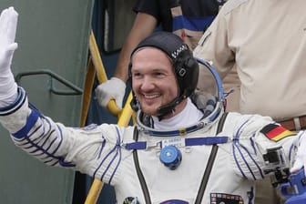 Alexander Gerst vor dem Abflug zur Raumstation ISS.
