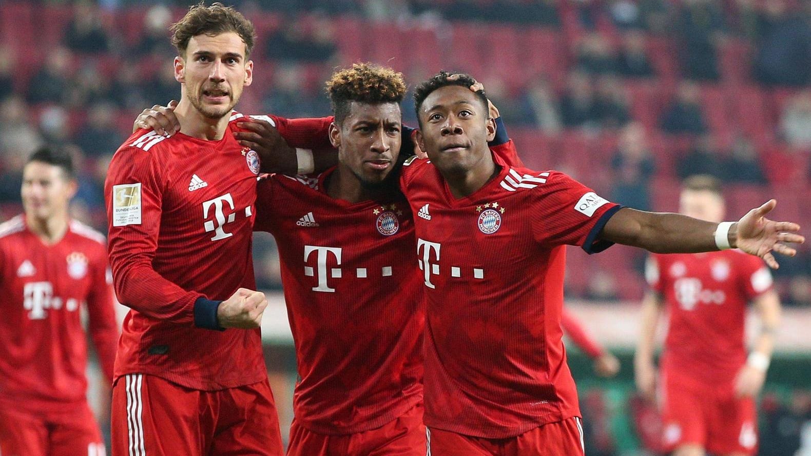 Drei, die in Gladbach fehlen: Leon Goretzka (l.), Kingsley Coman (m.) und David Alaba.