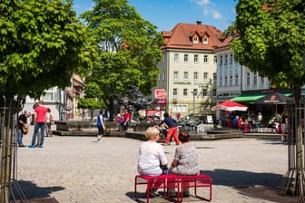 Fußgängerzone in Suhl: Die Stadt in Thüringen hat bundesweit den höchsten Altersdurchschnitt.