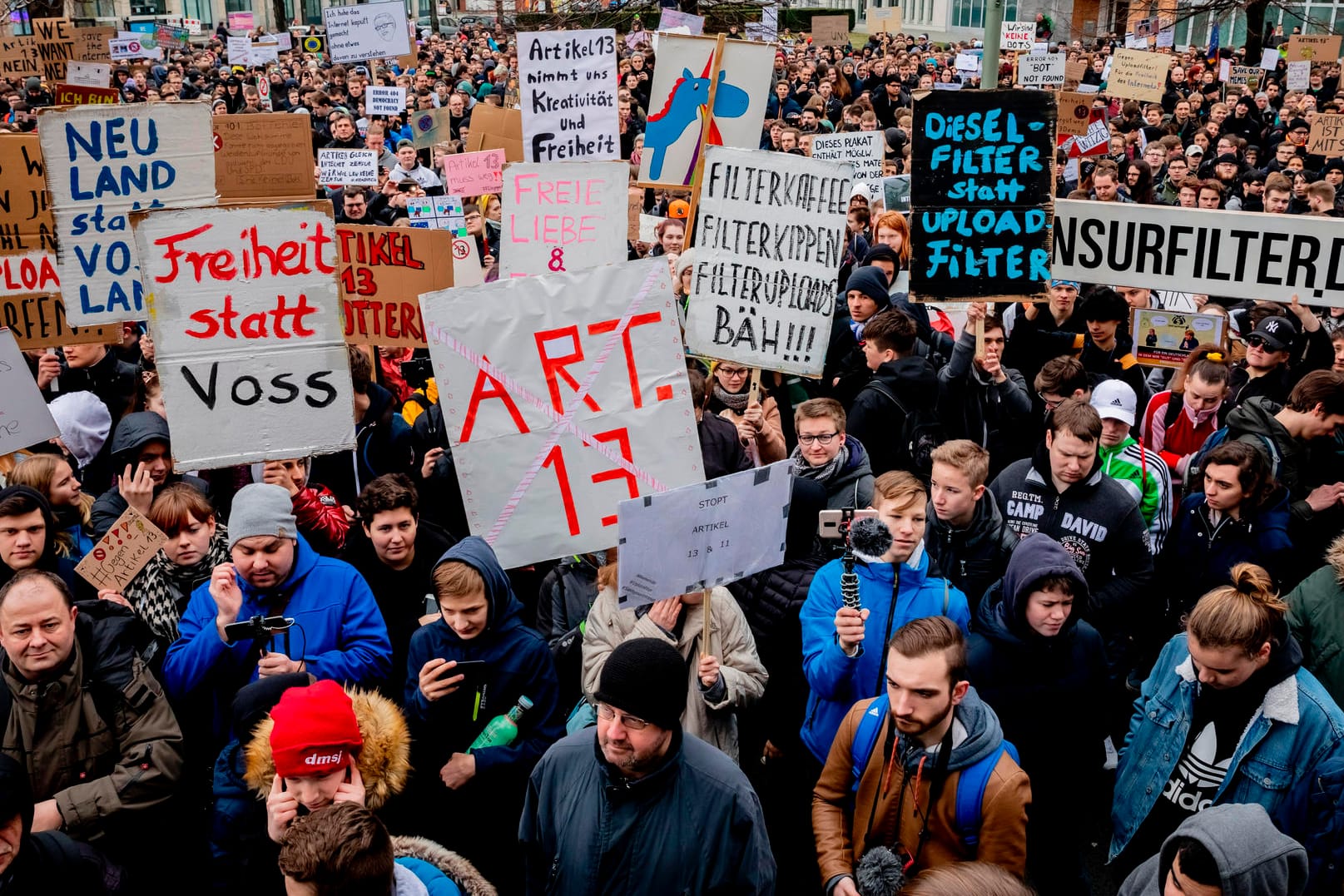 Protest gegen Uploadfilter und EU-Urheberrechtsreform: Das EU-Parlament muss der neuen Richtlinie noch zustimmen.