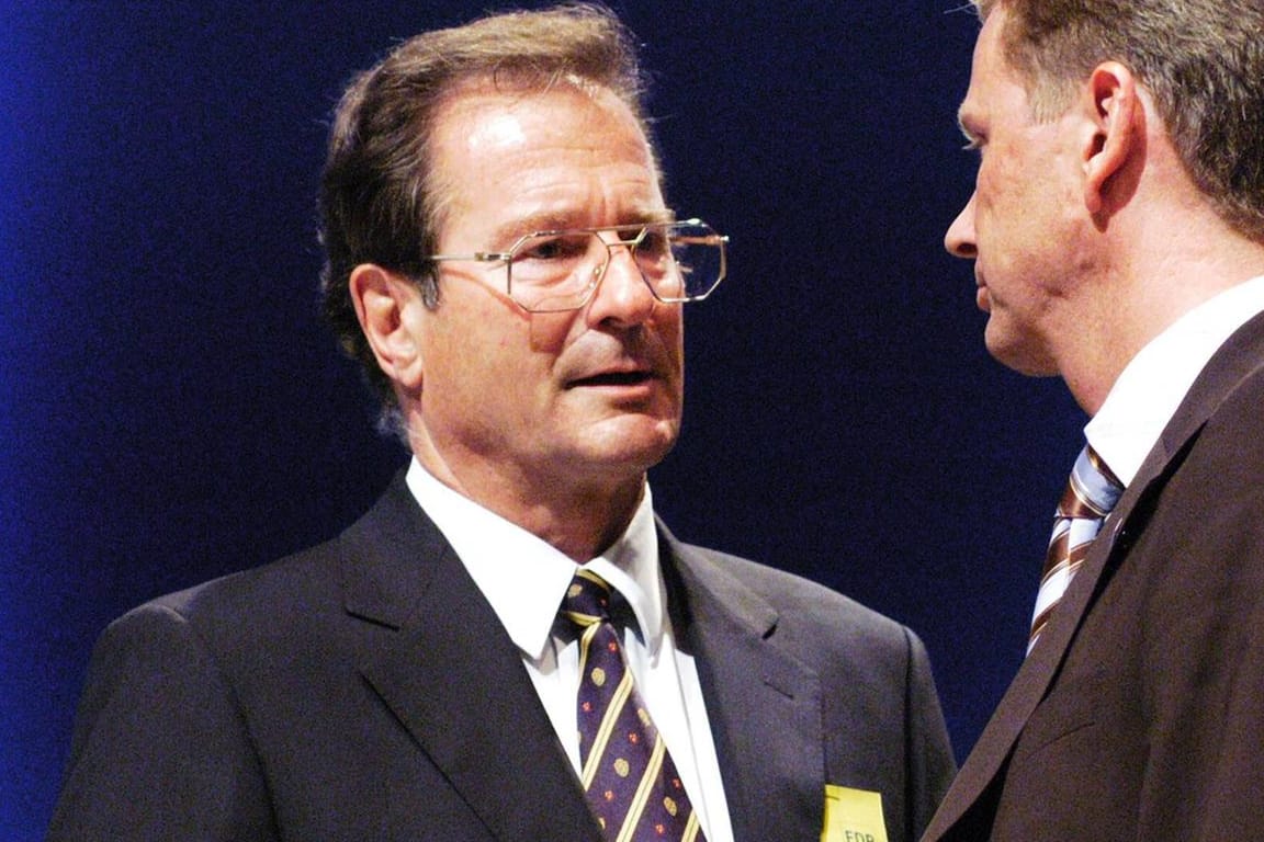 Klaus Kinkel und Guido Westerwelle im Jahr 2003: Der ehemalige Außenminister und FDP-Vorsitzende Kinkel ist jetzt im Alter von 82 Jahren gestorben.