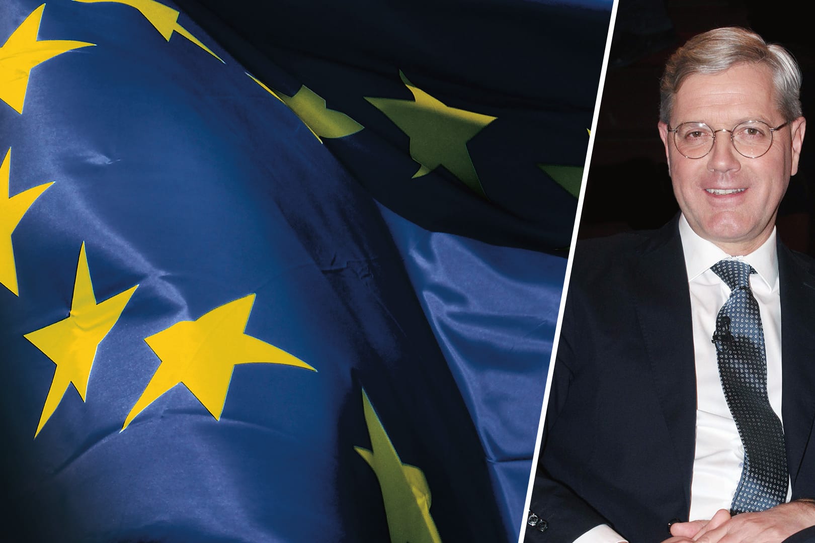 Norbert Röttgen und die EU-Flagge: Der CDU-Außenpolitiker hat mit eigenen Vorschlägen auf Emmanuel Macrons EU-Appell geantwortet.