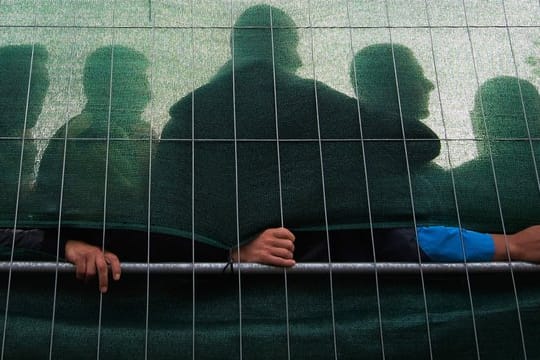 Flüchtlinge in einer Flüchtlingsunterkunft in Hamburg.