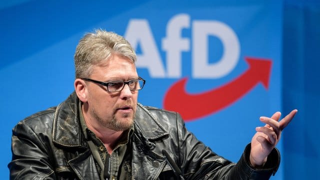 Guido Reil, Europakandidat der AfD, spricht beim Politischen Aschermittwoch der AfD. Guido Reil, Europakandidat der AfD, spricht beim Politischen Aschermittwoch der AfD.