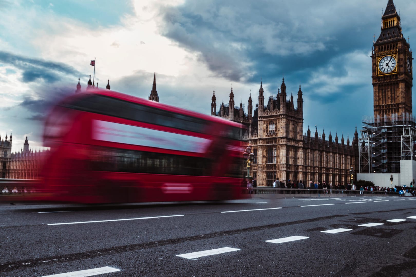 Traffic on the Westminster bridge, London