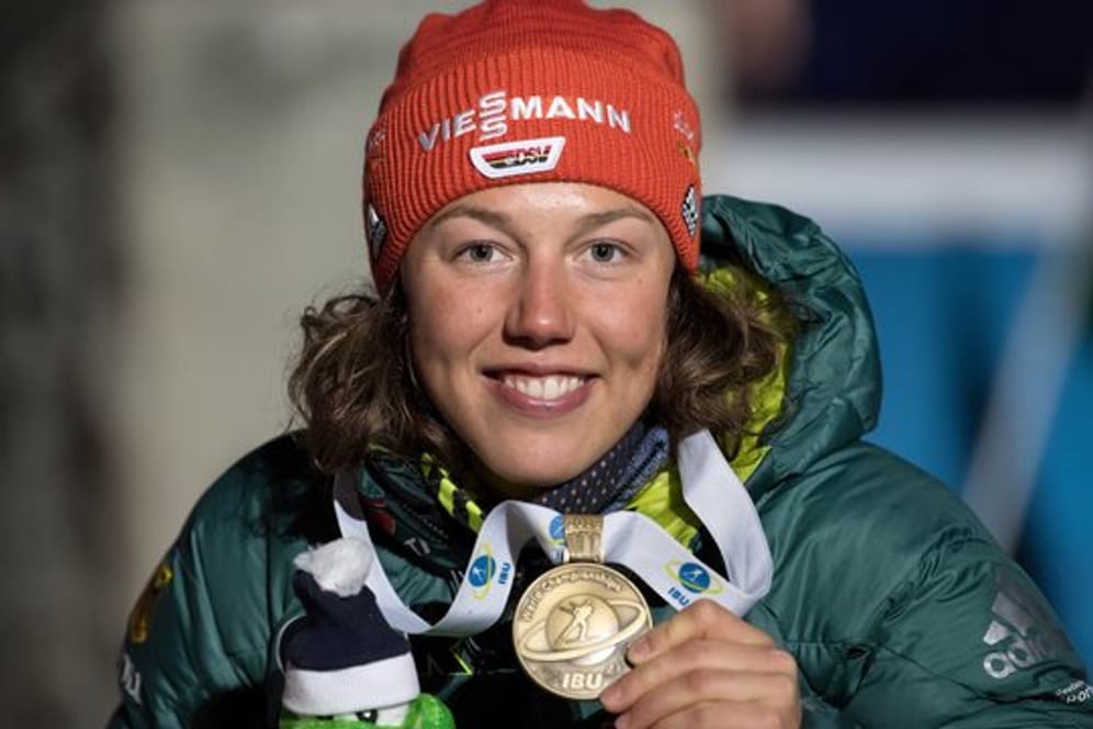Laura Dahlmeier gewann bei der WM in Östersund Bronze im Sprint.