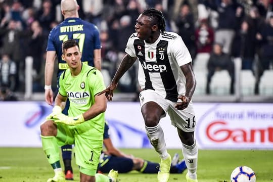 Youngster Moise Kean traf doppelt für Juventus Turin.