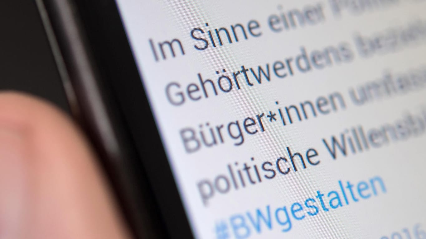 Ein Tweet aus Baden-Württemberg: Immer mehr öffentliche Institutionen setzen auf geschlechtergerechte Sprache.
