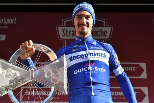 Kam in Siena als Erster ins Ziel: Julian Alaphilippe.