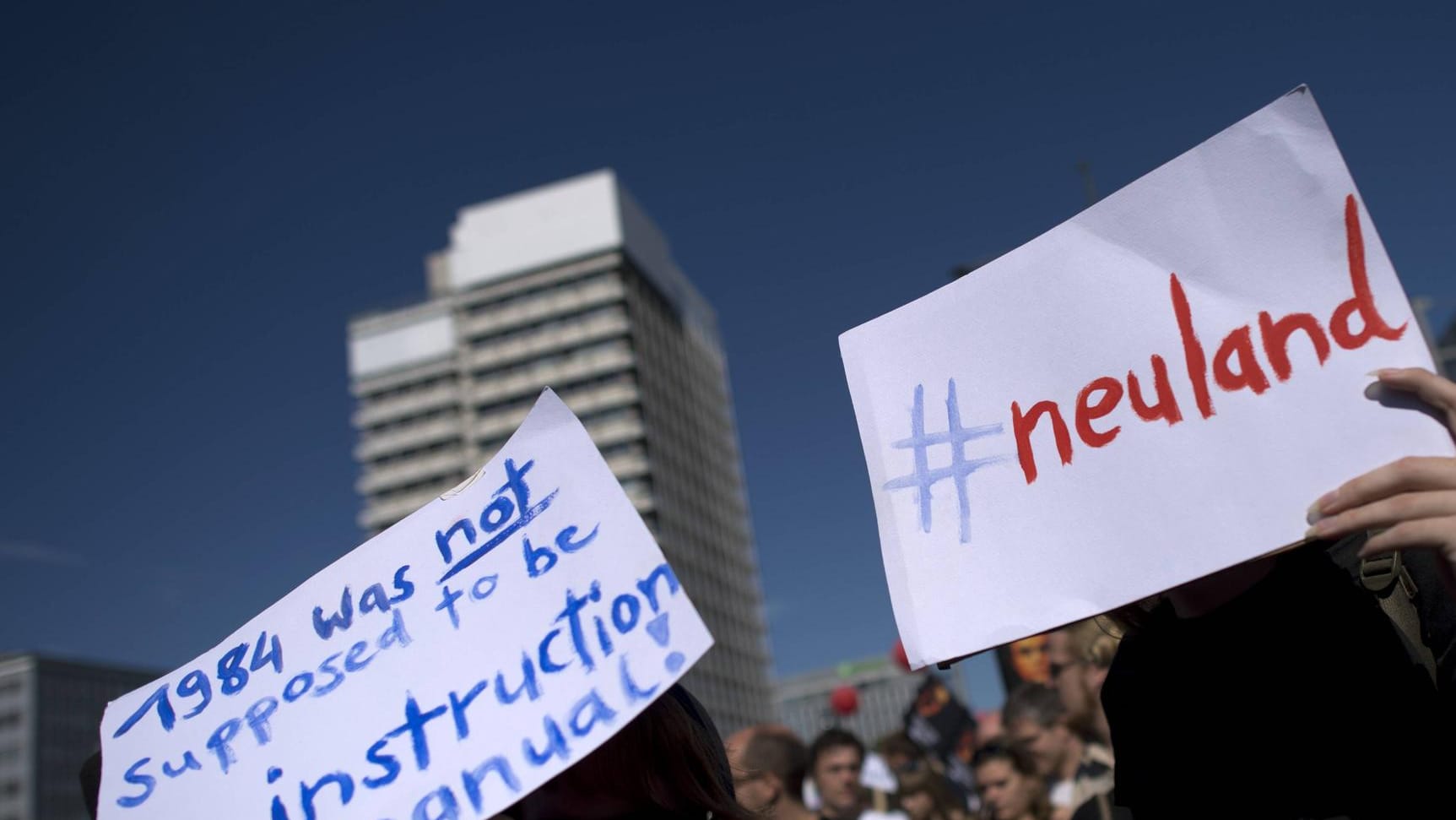 Demonstration zum neuen Urheberrecht.