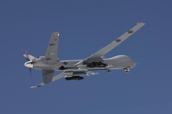 US-Drohne vom Typ MQ-9 Reaper: Angriffe mit solchen Waffen steuert die US-Luftwaffe auch vom Stützpunkt Ramstein in Rheinland-Pfalz.
