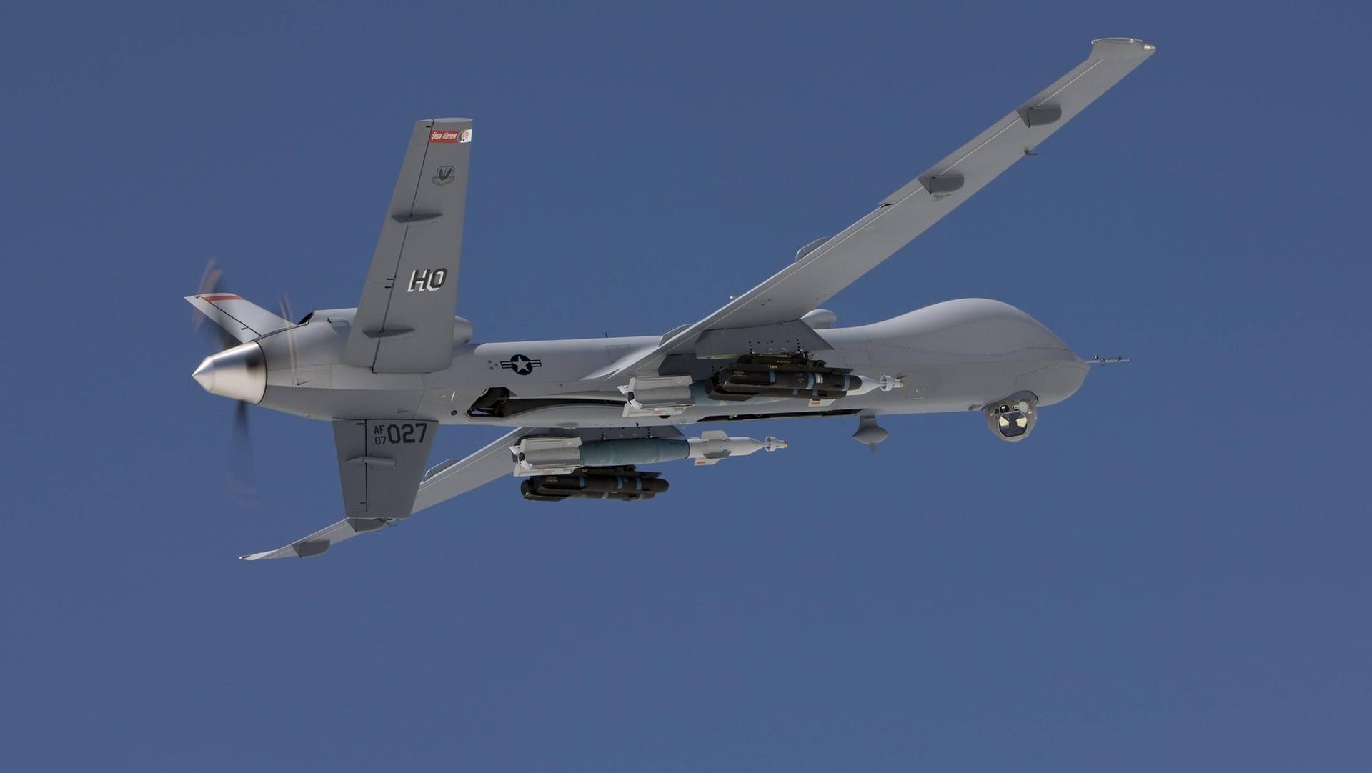 US-Drohne vom Typ MQ-9 Reaper: Angriffe mit solchen Waffen steuert die US-Luftwaffe auch vom Stützpunkt Ramstein in Rheinland-Pfalz.