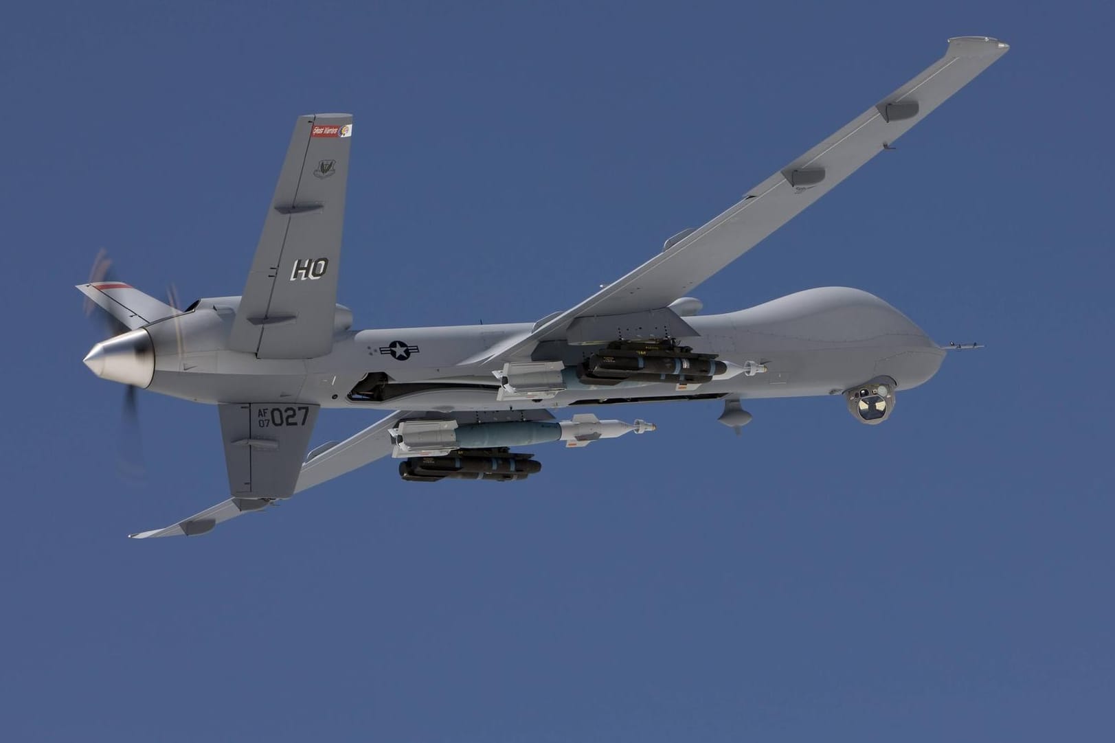 US-Drohne vom Typ MQ-9 Reaper: Angriffe mit solchen Waffen steuert die US-Luftwaffe auch vom Stützpunkt Ramstein in Rheinland-Pfalz.