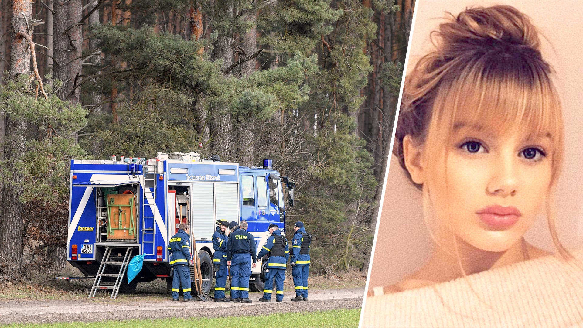 THW-Mitarbeiter bei Rieplos in Brandenburg: Am Morgen ging die Suche nach Rebecca weiter.