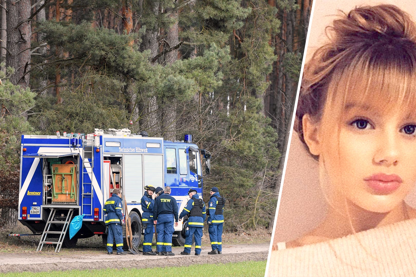 THW-Mitarbeiter bei Rieplos in Brandenburg: Am Morgen ging die Suche nach Rebecca weiter.