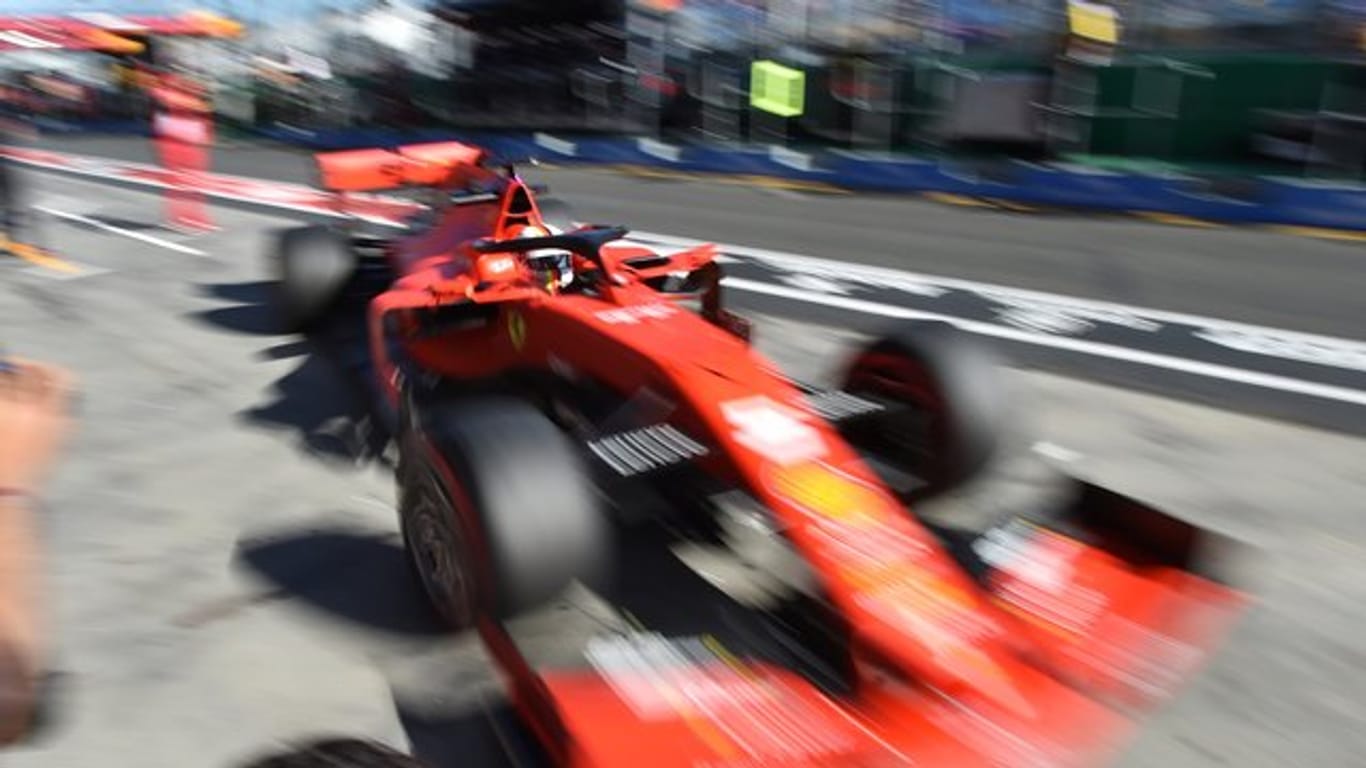 Ferrari-Pilot Sebastian Vettel beim Training in Melbourne.